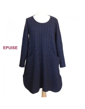 Robe tunique en coton bleue...