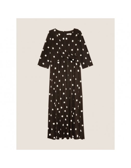 Longue Robe Noire Pois Blancs Femme Grande Taille, 46 ?� 54