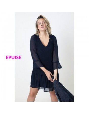 Robe plissée marine