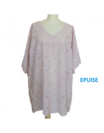 Tunique en coton rose poudré