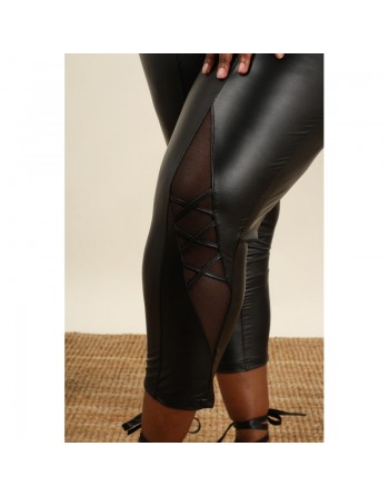 Legging simili cuir noir