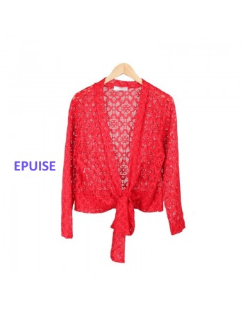 Veste dentelle rouge