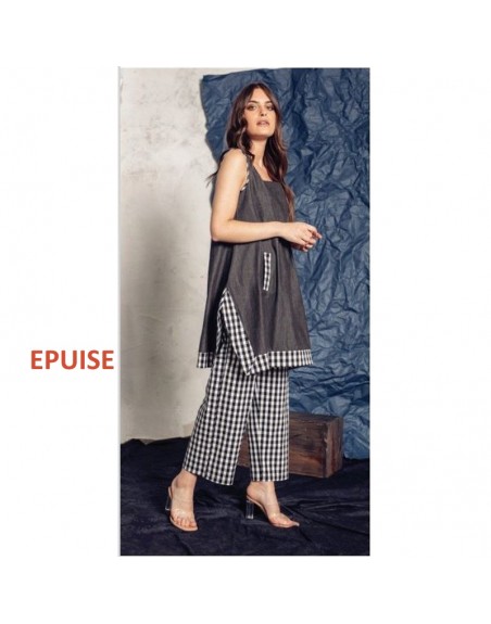 Ensemble tunique pantalon femme lin sales