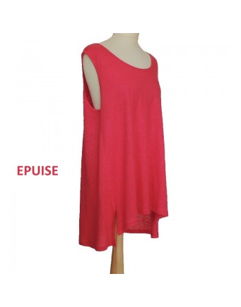 Top en lin fuchsia