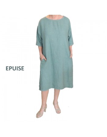 Robe en lin vert émeraude