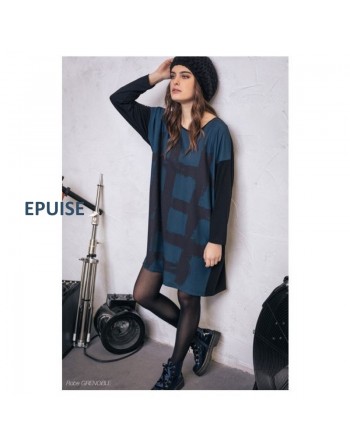 Robe tunique noire et bleue